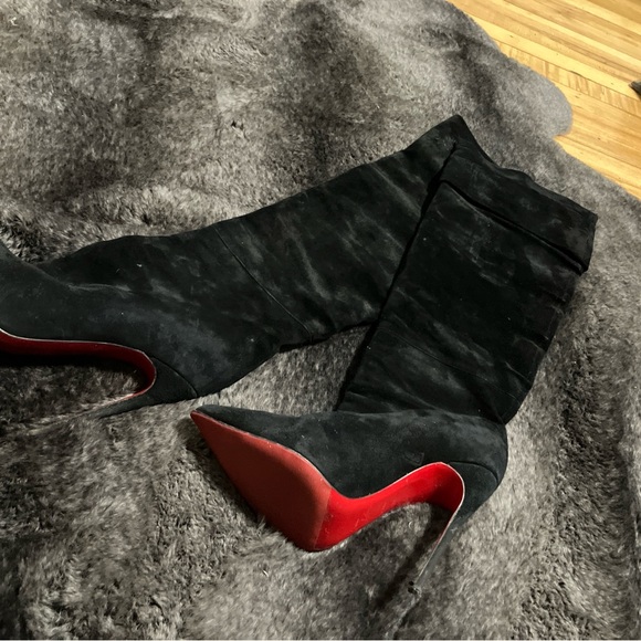 Christian Louboutin Black Suede Women's Boots - Picture 2 of 9